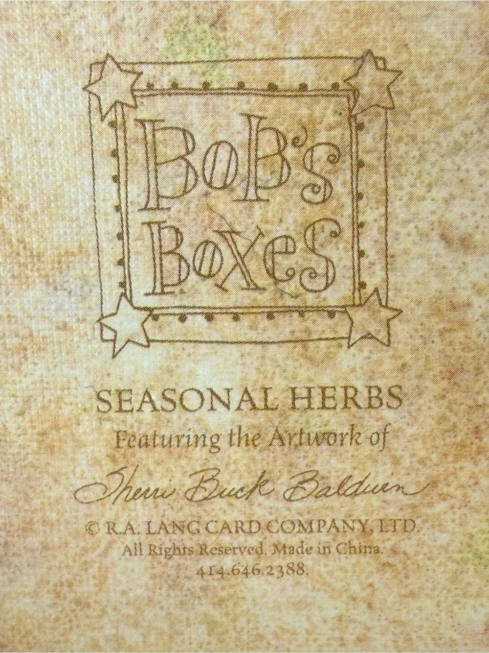 Vintage Lang Seasonal Herbs Decorative Storage Box Cottage Farmhouse Decor